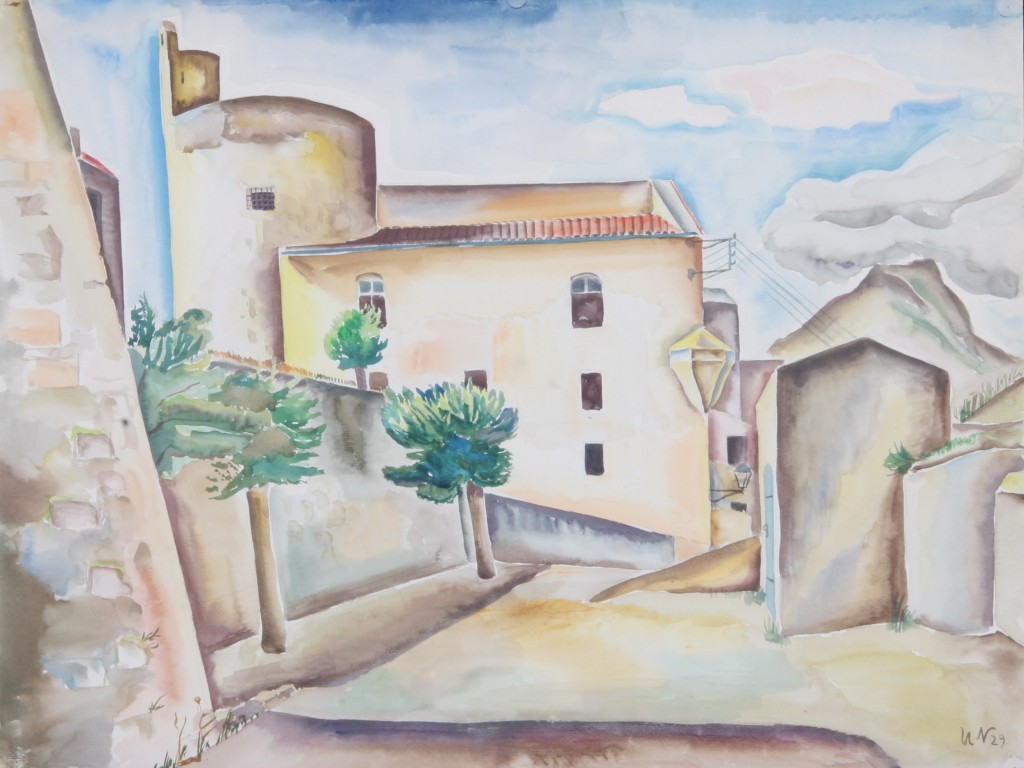 Ortschaft auf Korsika, 1929, Aquarell, 23 x 31 cm