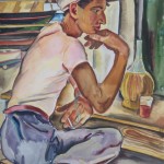 Junger Fischer im Pescatore, Sant' Angelo 1933, Aquarell, 53 x 74 cm