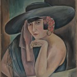 Sita Pagel mit Hut, 1937, Aquarell, 58 x 72 cm