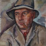 Mann mit Hut, 1937, Aquarell, 48 x 60 cm