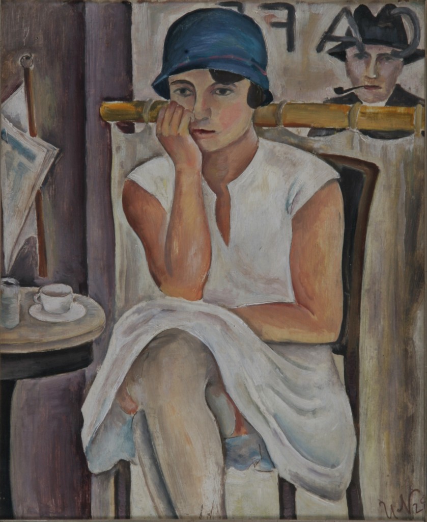 Im Café, 1928, Öl auf Malpappe, 40 x 34 cm