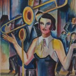 Bei Jack Hilton, 1937, Aquarell, 36,5 x 51 cm