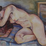 Ruhende Charlotte, 1937, Aquarell, 66 x 48 cm